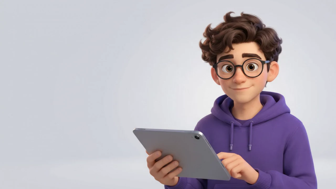 OTTO estudando em um tablet